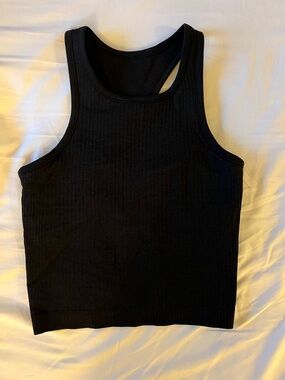 Lululemon ebb to street Black Ribbed Racerback Tank Top - Women
